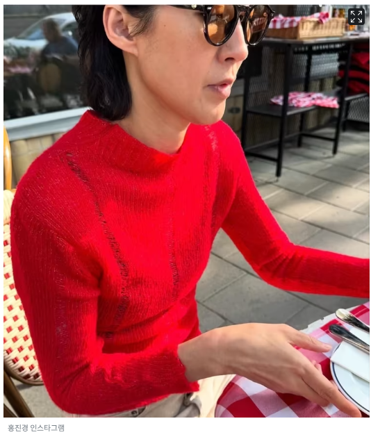 홍진경, 대선 전날 빨간색 상의로 보수지지?, 이재명 당선