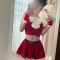 산타복 배꼽 피어싱녀