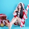 크리스마스 산타녀 화보촬영 중 발노출
