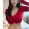 강렬한 빨간맛 크롭티 가슴골