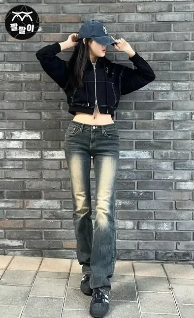 슬랜더 볼캡쓴 미녀 배꼽
